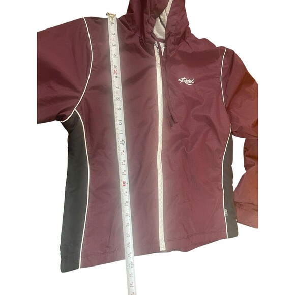 VTG Y2K Reebok Tracksuit Set Women’s L Maroon Black White Full Zip Top Pull On - Picture 8 of 16